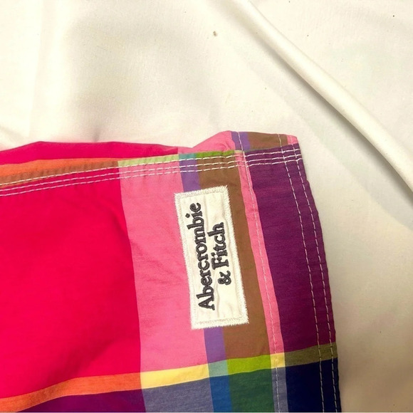 Men’s large plaid vintage Abercrombie and fitch shorts/swim  shorts - Picture 4 of 4